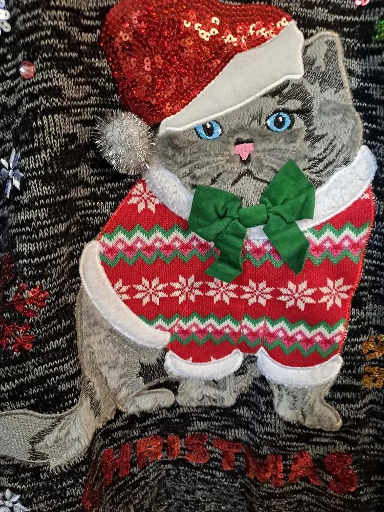 United States Sweater Mowey Christmas Sweater with‎ Sequin Size XXL